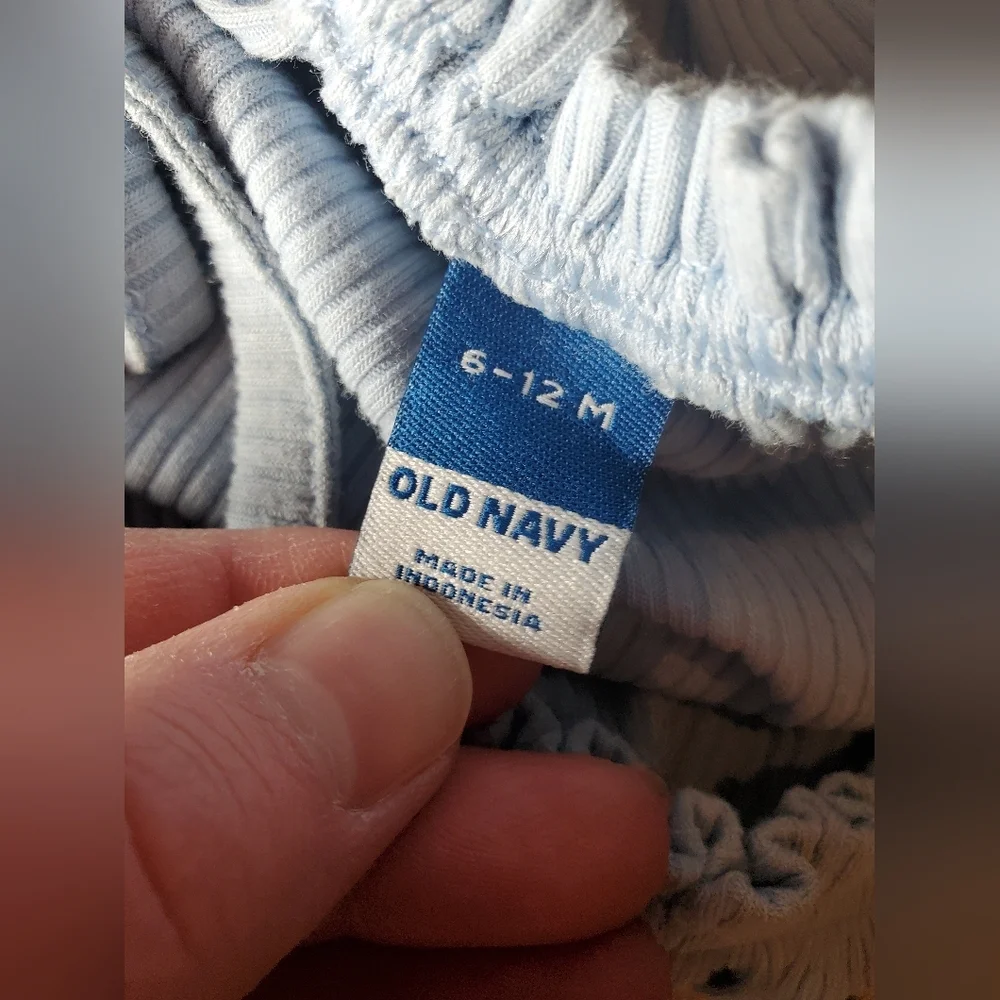 Old Navy Blue Ribbed Baby Girl Romper Size 6-12m NWOT